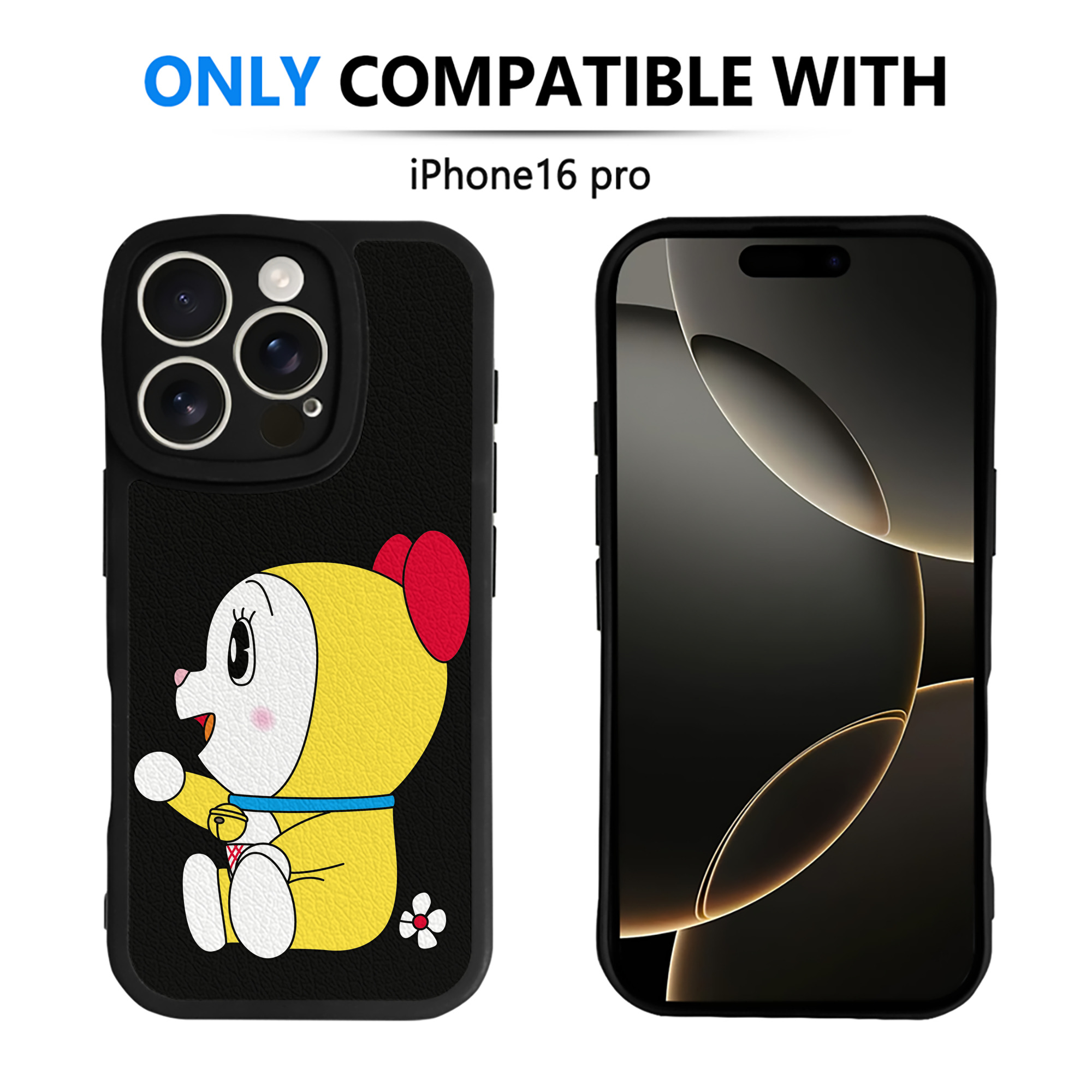 （画像用） ドラえもん ドラミ Doraemon Dorami 【iPhone 16シリーズ対応】シリコンスマホケース（レザー調） 材質：シリコン